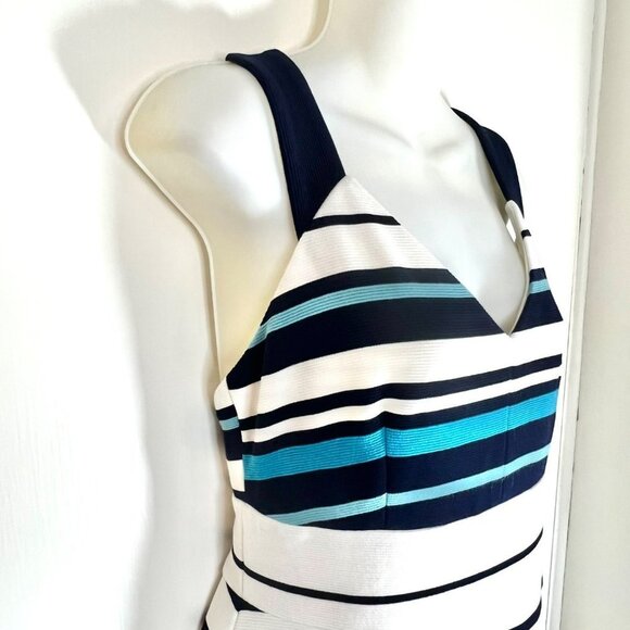 WHBM WHITE HOUSE BLACK MARKET STRIPE SHEATH DRESS SIZE 8 - Picture 8 of 11